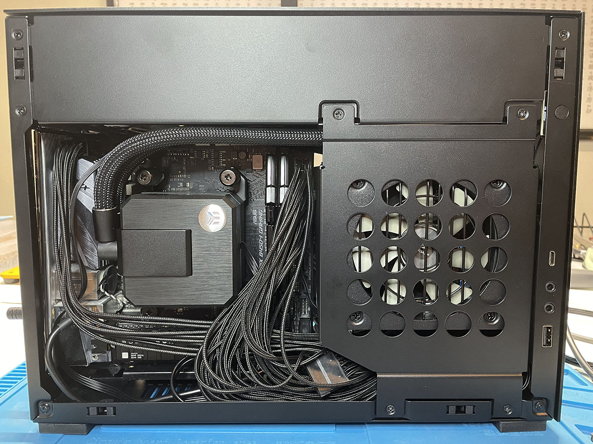 CPU and motherobard in small-form-factor PC with PSU