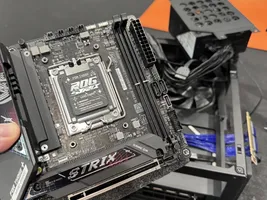 closeup of the asus b850-i motherboard
