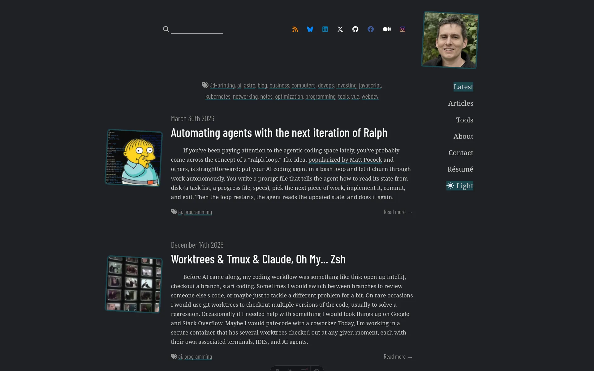 Before: The homepage after the orchestrator built it in 30 minutes
