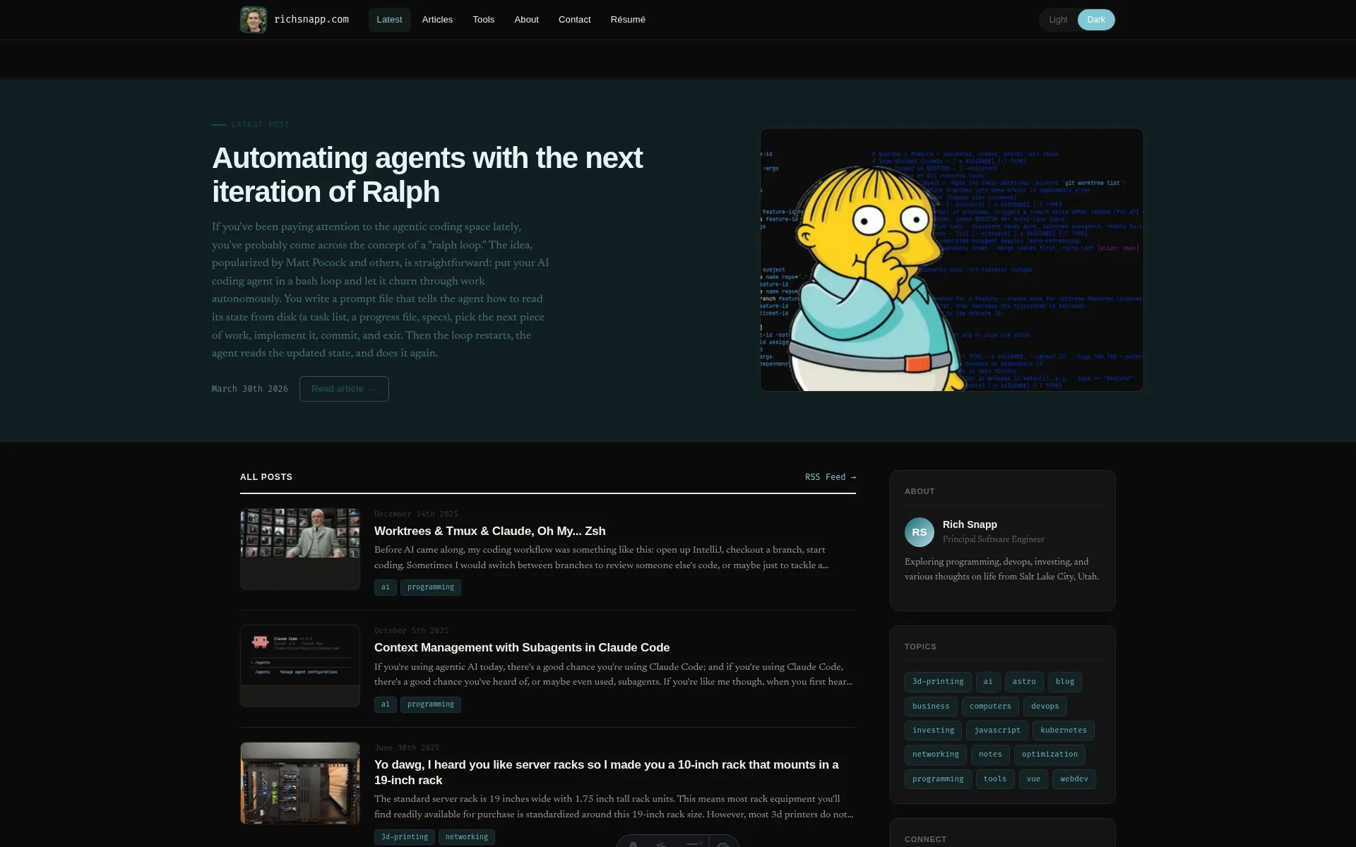 After: The homepage after the orchestrator built it in 30 minutes