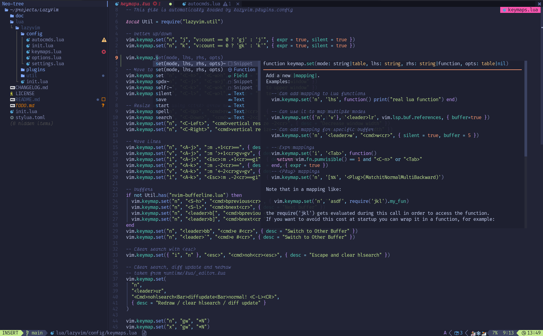 Screenshot of LazyVim from lazyvim.org
